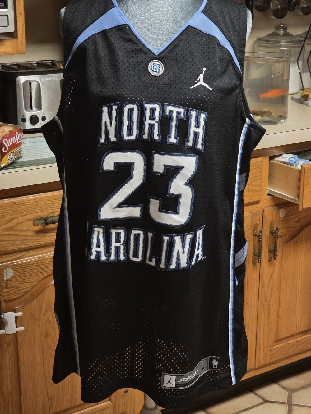 Jordan Black and Carolina Blue North Carolina #23 Basketball Jersey